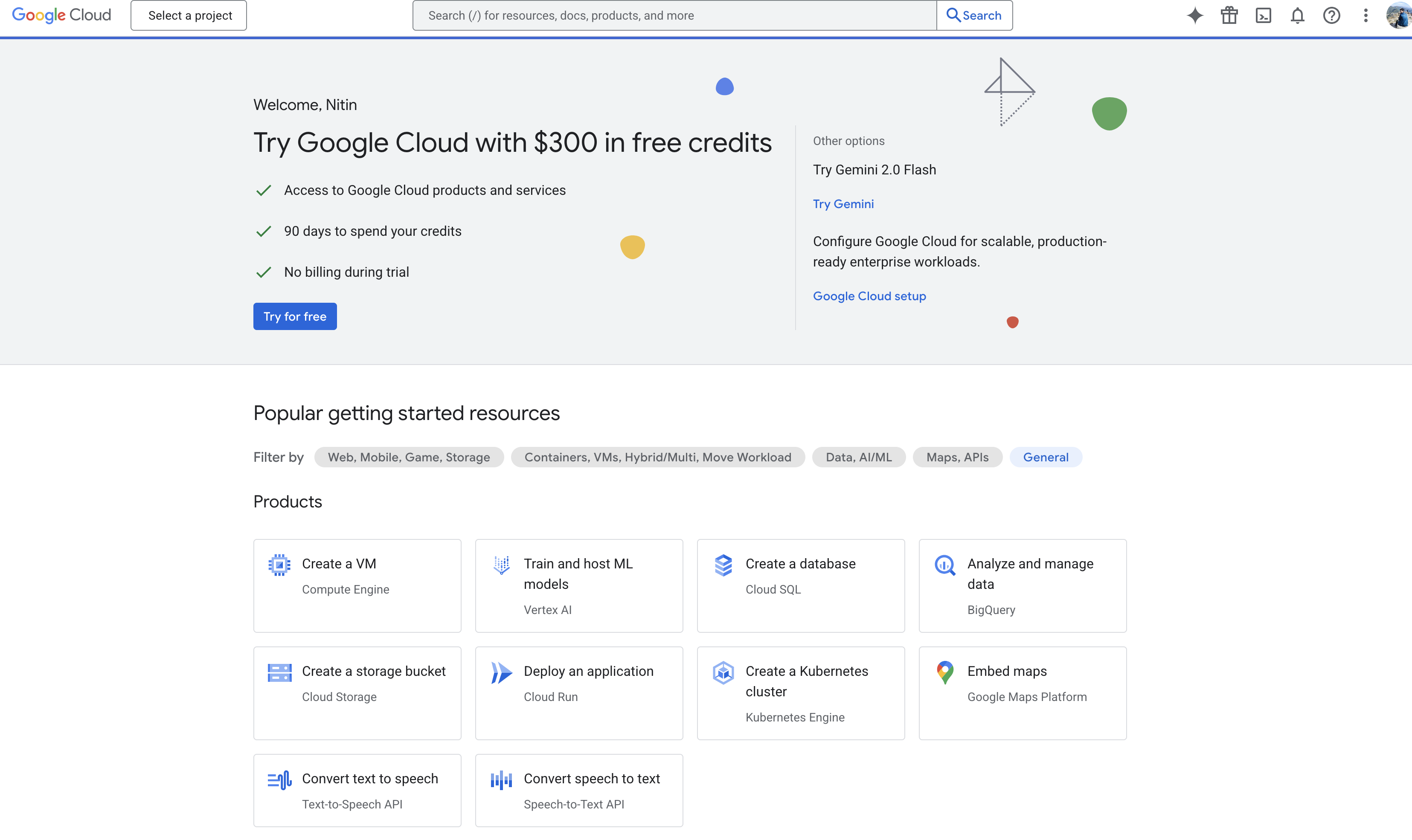 google-console-home-page